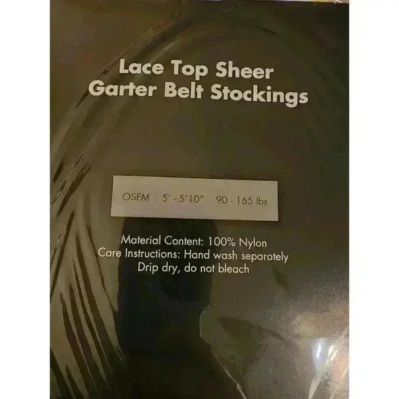 Lace Top Sheer Garter Belt Stockings - Picture 3 of 3